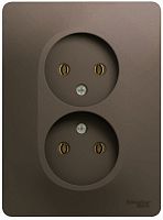 Розетка без заземления Systeme Electric Glossa 1-м. 2 мод. шоколад картинка